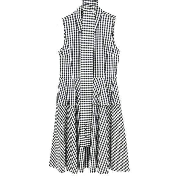 MICHAEL KORS Collection knee length 12 Gingham Poplin Belted Shirt Dress $1490 - Picture 3 of 12